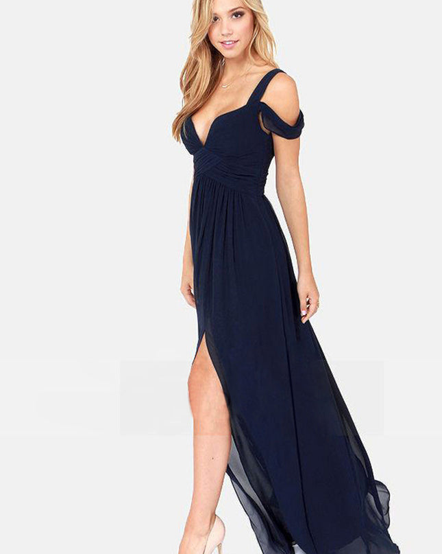 Long Floor Length Elegant Greek Style Pleated Dress