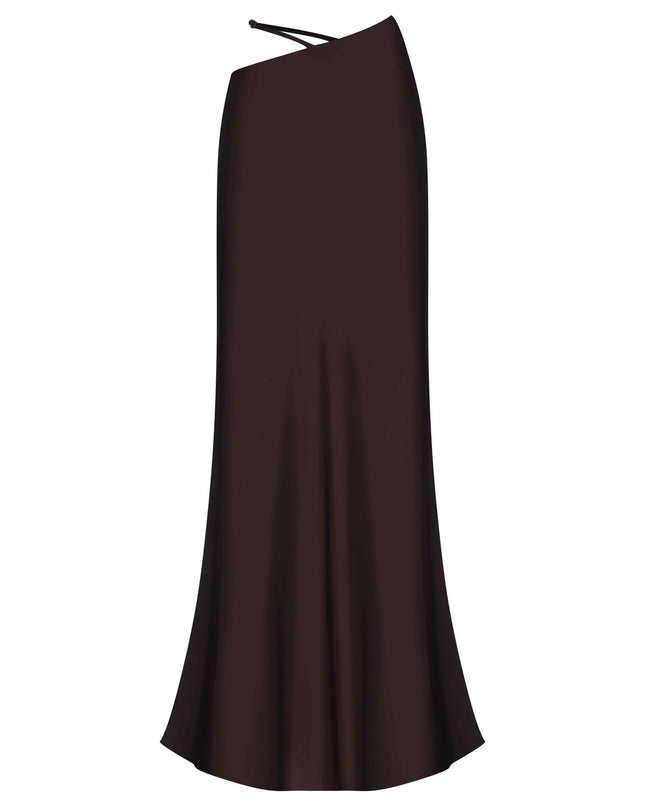Solid Color Hollow-out Bodycon Maxi Skirt