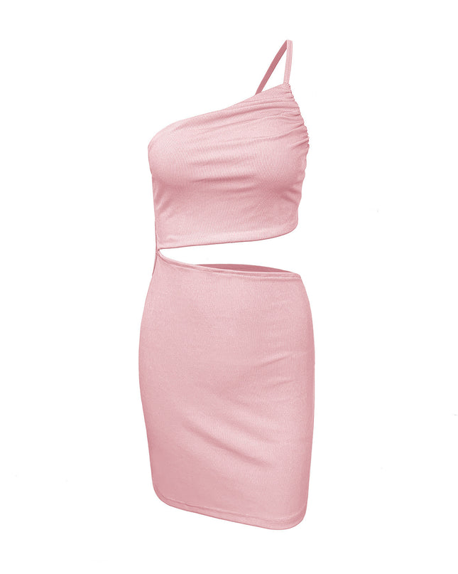 Design Sense Niche Shoulder Drawstring Dress Women