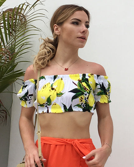 USA SIZE Sexy Print Short Sleeve Beach Holiday Wrapped Camisole Tube Top