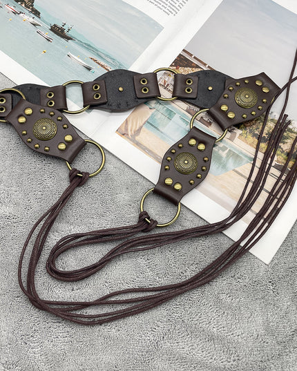 Vintage Flying Ring Design Lace-up Belt