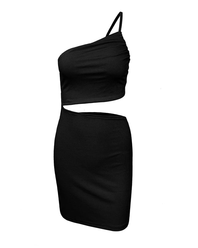 Design Sense Niche Shoulder Drawstring Dress Women