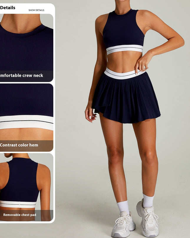 Women's Outdoor Sports Tennis Suit Suit Women's Tight Quick-drying Pleated Skirt