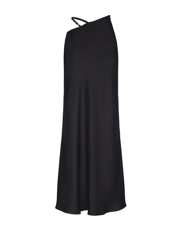 Solid Color Hollow-out Bodycon Maxi Skirt