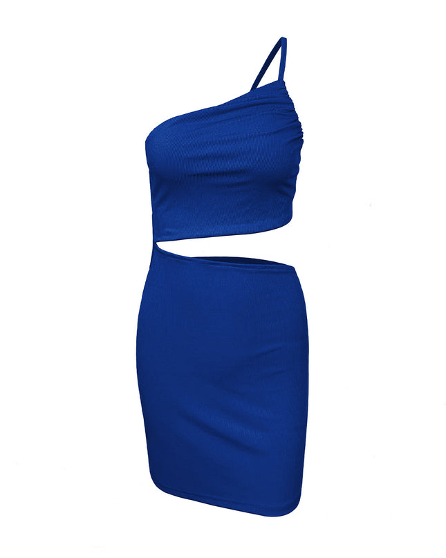 Design Sense Niche Shoulder Drawstring Dress Women