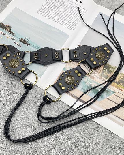 Vintage Flying Ring Design Lace-up Belt