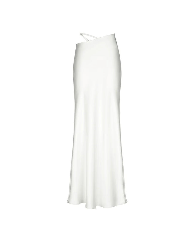 Solid Color Hollow-out Bodycon Maxi Skirt