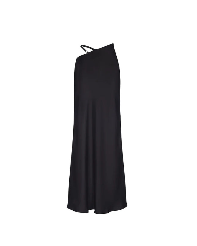Solid Color Hollow-out Bodycon Maxi Skirt