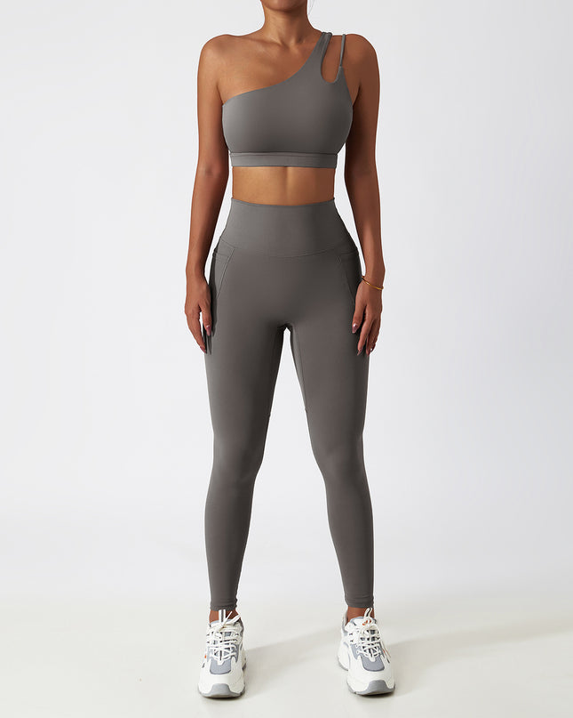 Breathable Quick-drying Skinny Yoga Clothes Pocket Running Sports Suit