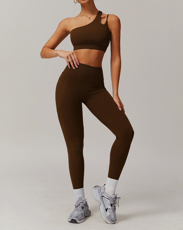 Breathable Quick-drying Skinny Yoga Clothes Pocket Running Sports Suit