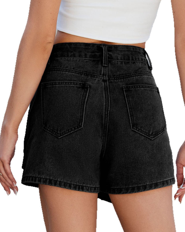 Women's Washed Irregular Denim Short Skirt