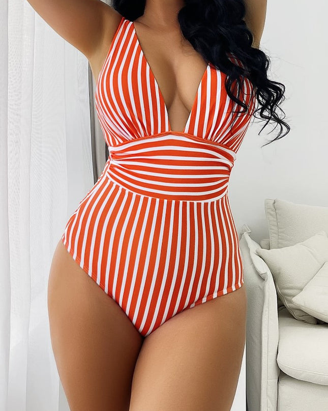 One-piece Swimsuit Sexy Stripes Swimsuit Women's Multi-color Bikini