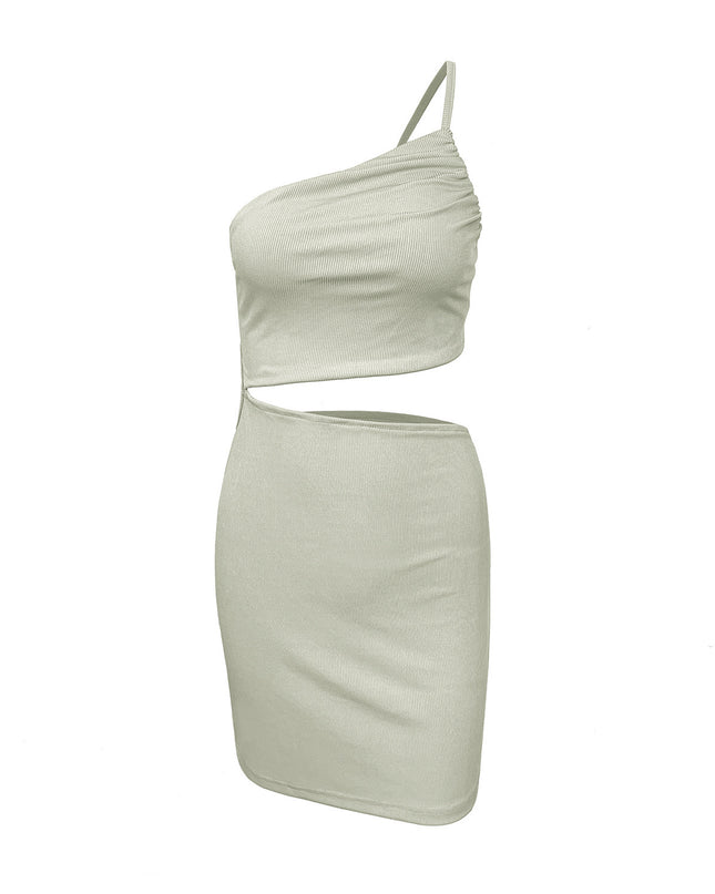 Design Sense Niche Shoulder Drawstring Dress Women