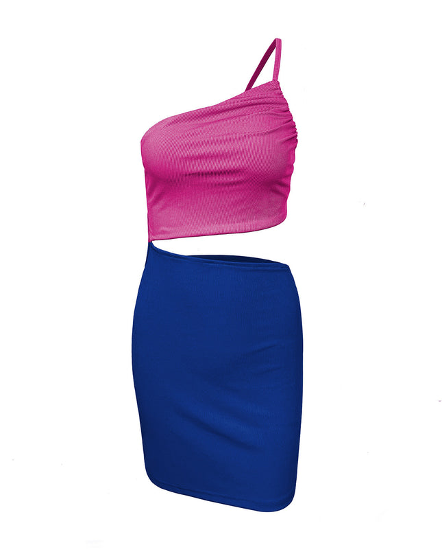 Design Sense Niche Shoulder Drawstring Dress Women