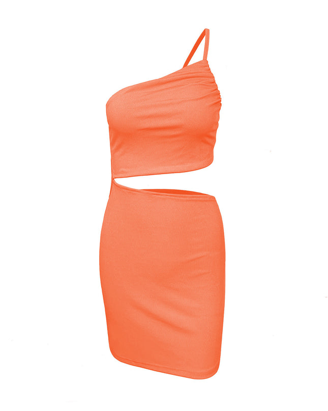 Design Sense Niche Shoulder Drawstring Dress Women
