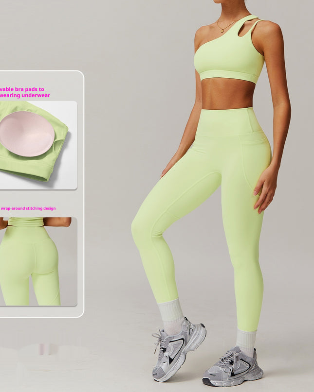 Breathable Quick-drying Skinny Yoga Clothes Pocket Running Sports Suit