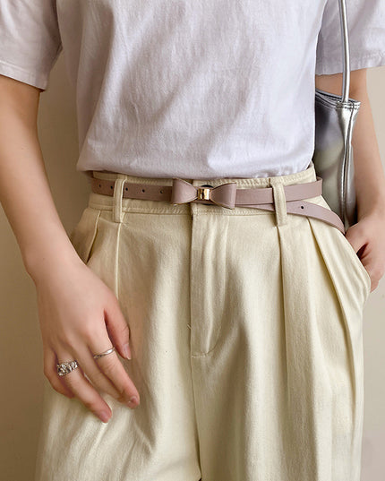 Women's Korean-style Bow Thin Belt All-matching
