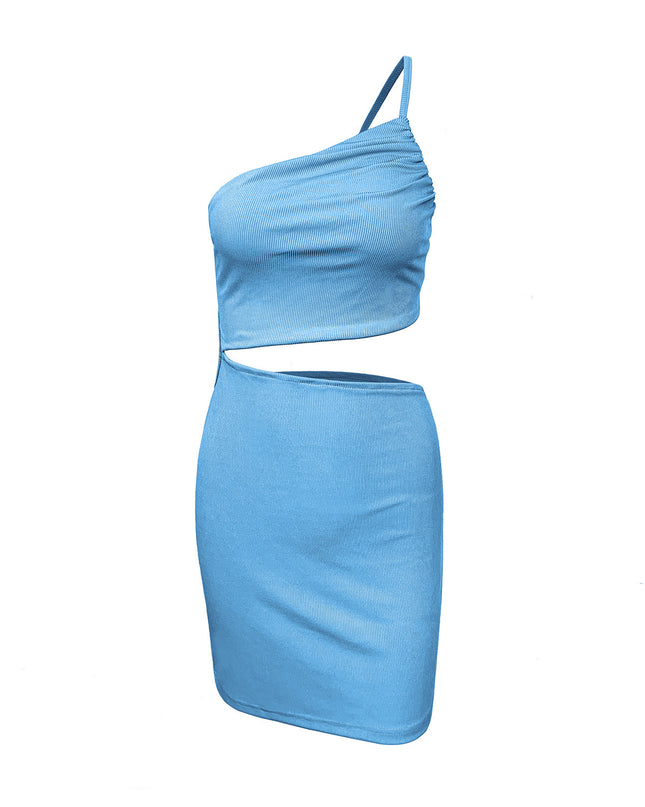 Design Sense Niche Shoulder Drawstring Dress Women