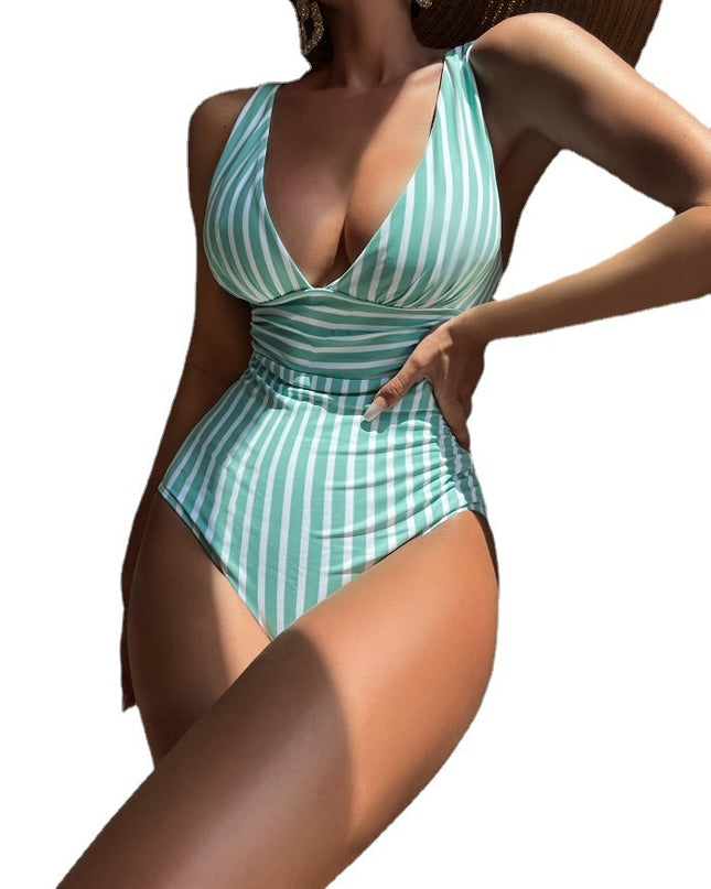 One-piece Swimsuit Sexy Stripes Swimsuit Women's Multi-color Bikini