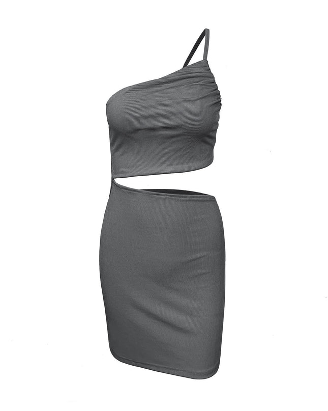 Design Sense Niche Shoulder Drawstring Dress Women
